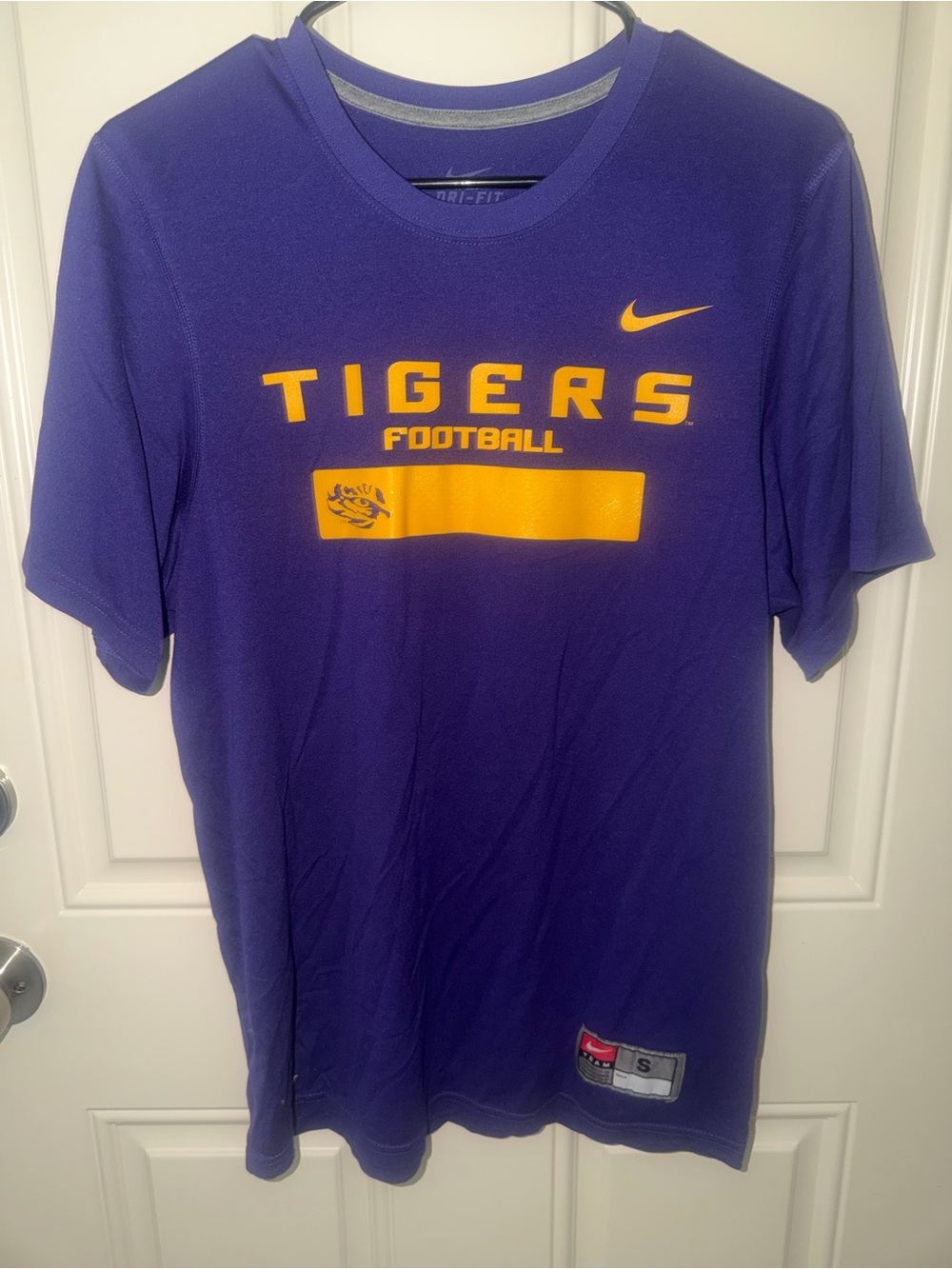 Nike Purple and Gold Tigers Football Short-Sleeve Tee
